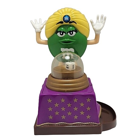 M&amp;M Fun Fortunes Dispenser - Madame Green with Yellow Turban with Blue Jewel