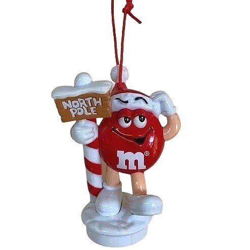 M&M RED "North Pole" Christmas Ornament
