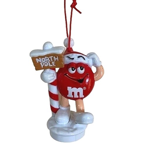 M&amp;M RED &quot;North Pole&quot; Christmas Ornament