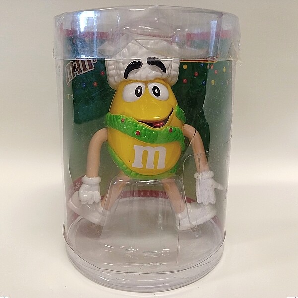 M&amp;M 4 1/2&quot;H YELLOW Bendable Body Character - Red and White Hat