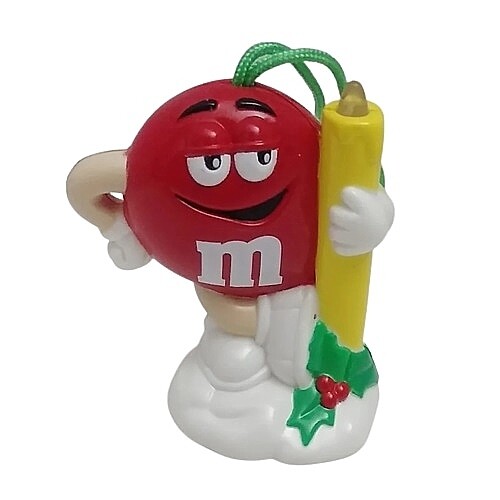 M&amp;M RED with Candle Light-Up Christmas Ornament