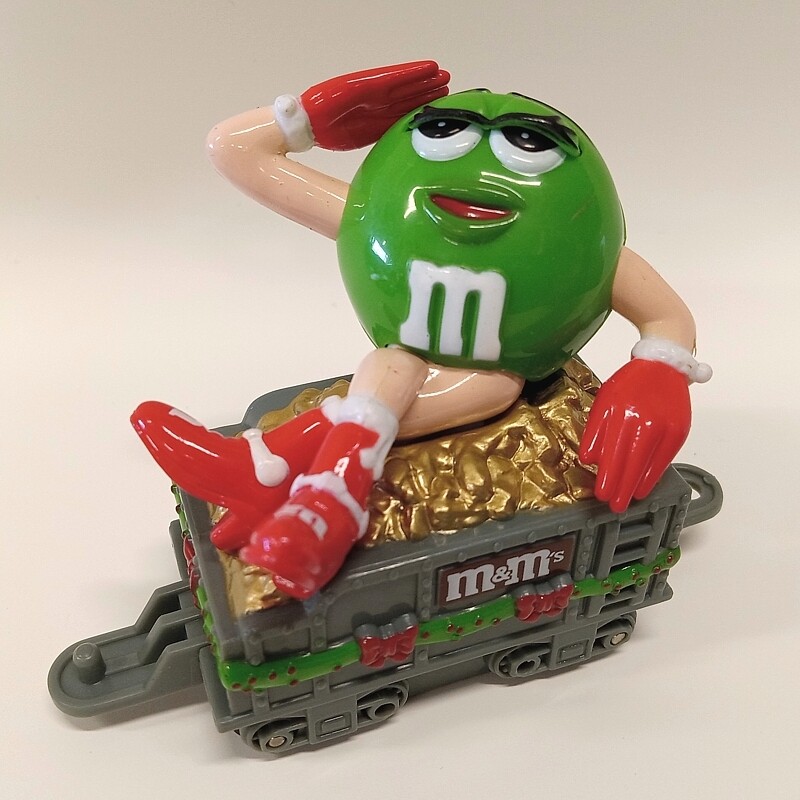 M&amp;M Series 2 Christmas Train - GREEN on Gold Car