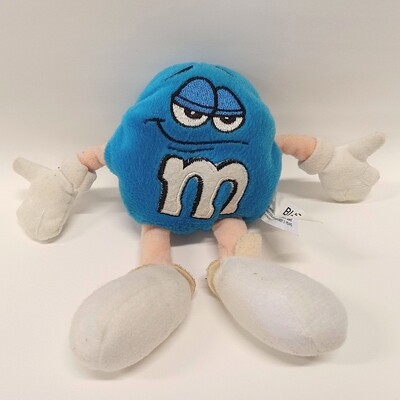 M&M 6"H BLUE Beanbag Character