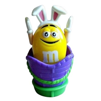 M&M Easter Action Topper - YELLOW Bunny in Purple Basket
