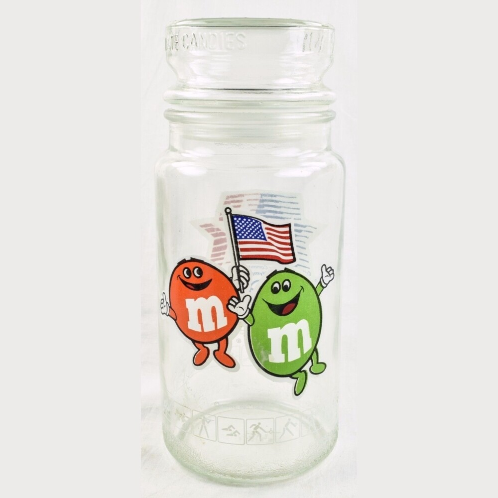 M&M Glass Olympic Candy Jar with Lid