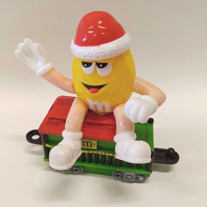 M&amp;M Series 2 Christmas Train - YELLOW with Santa Hat on Car