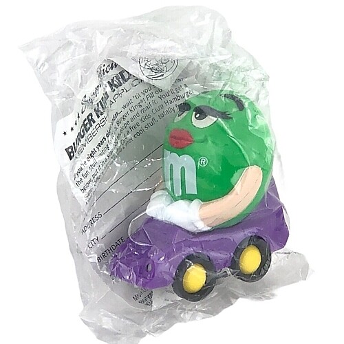 M&amp;M Green in Purple Car Mini's Dispenser - Burger King