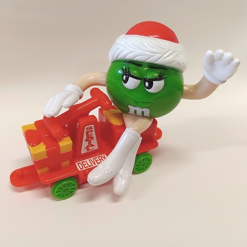 M&M Series 1 Christmas Train - Car 5 GREEN on "Special Delivery" See-Saw Car