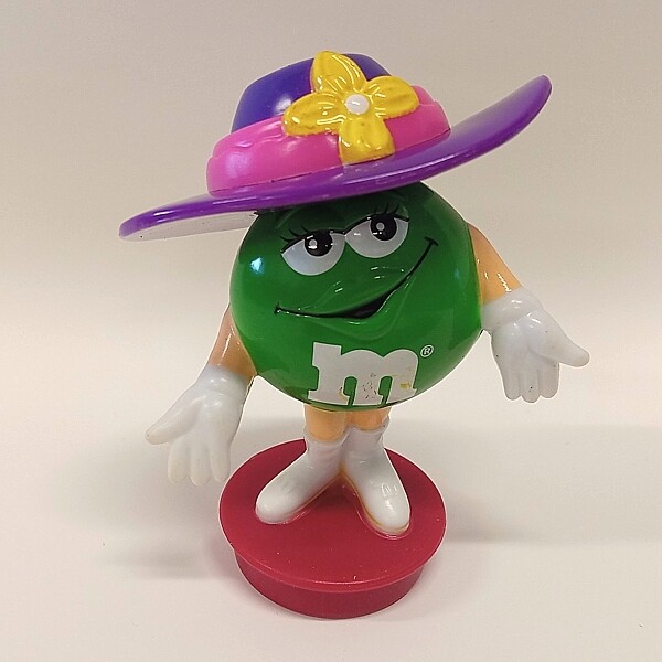 M&amp;M Easter Topper - GREEN in Purple Hat