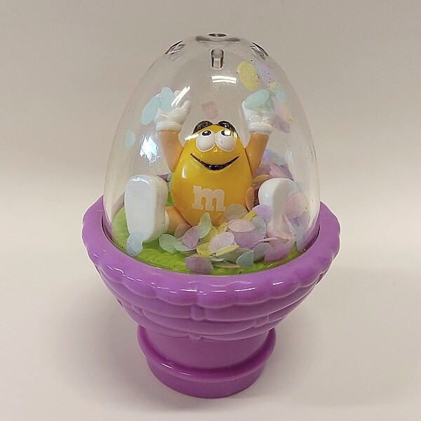 M&amp;M Easter Confetti Dome Topper - YELLOW in Purple Basket