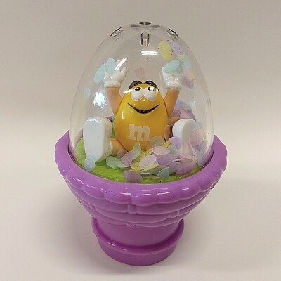 M&M Easter Confetti Dome Topper - YELLOW in Purple Basket