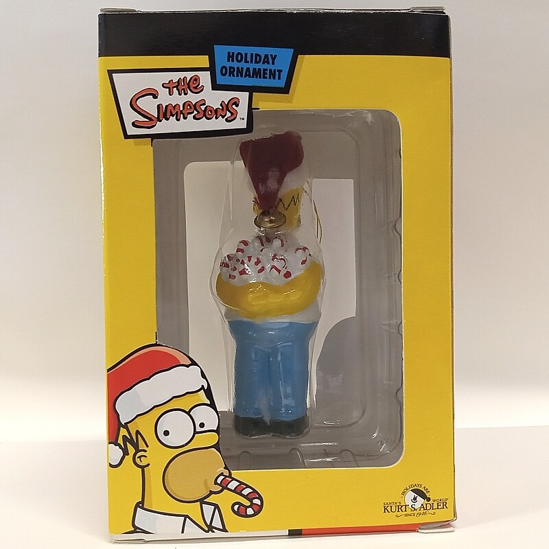 The Simpsons 4"H Christmas Ornament - Homer with Candy Canes Behind His Back