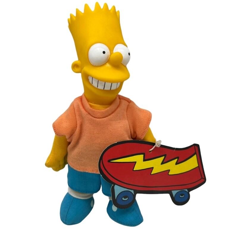 The Simpsons 9&quot;H Bart Cloth Doll with Vinyl Head - Burger King