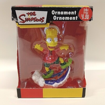 The Simpsons 4"H Bart Simpson Christmas Ornament on Surfboard