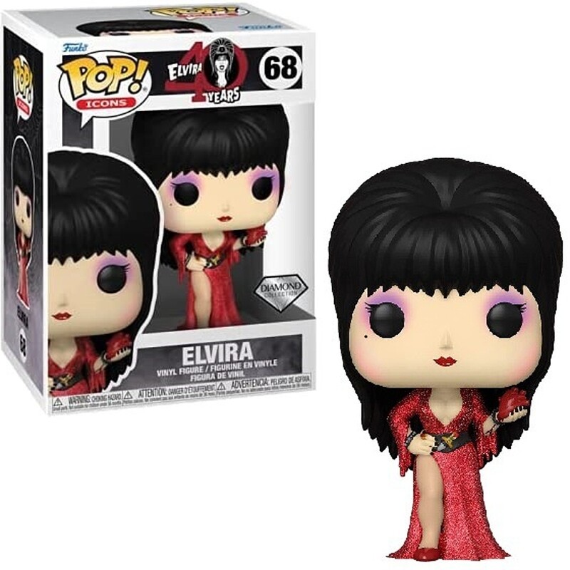 Elvira 3 3/4&quot;H POP! Icons Vinyl Figure #68 - Diamond Glitter