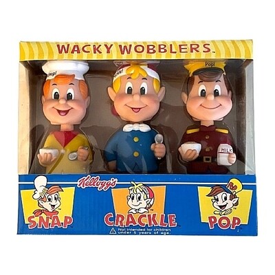Kellogg's Snap, Crackle and Pop Wacky Wobbler Bobblehead Doll Set of 3