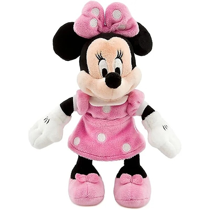 Disney Minnie Mouse 9 1/4&quot;H Pink Dress Soft Plush Beanbag Character
