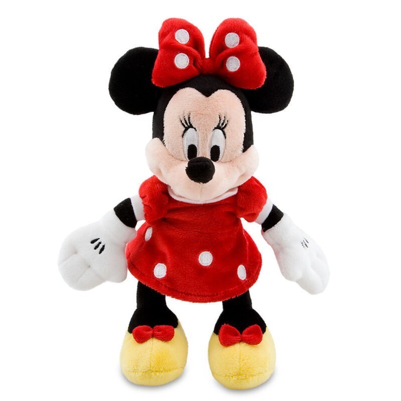 Disney Minnie Mouse 9 1/4&quot;H Red Dress Soft Plush Beanbag Character