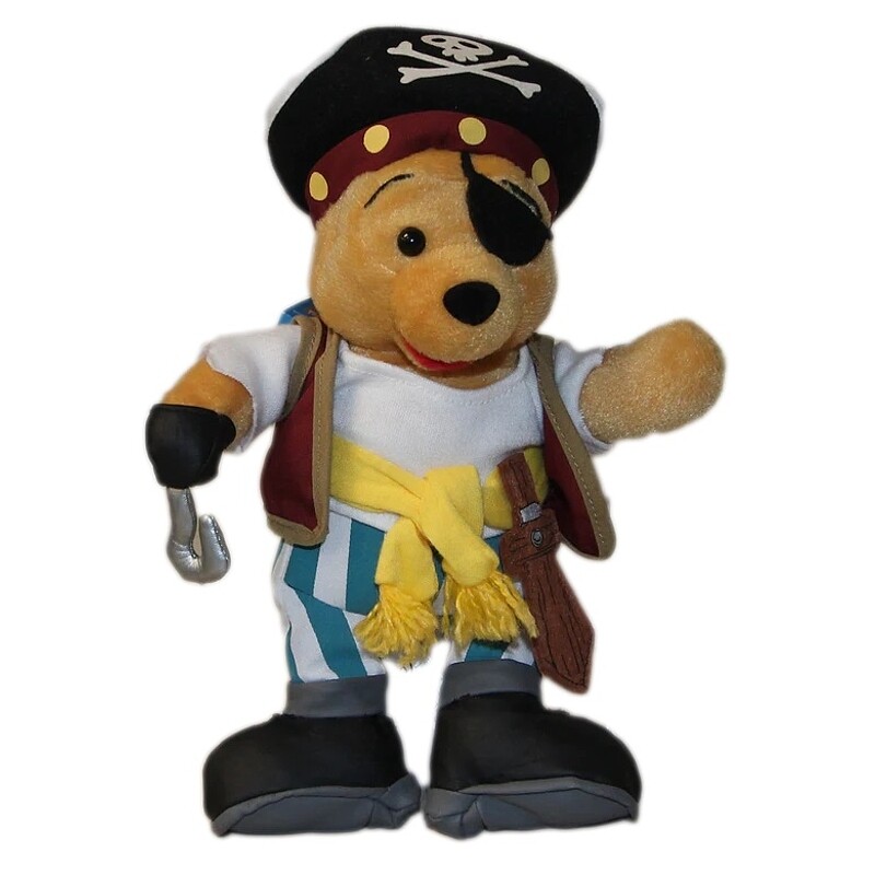 Disney 10"H Winnie the Pooh Pirate Beanbag Character