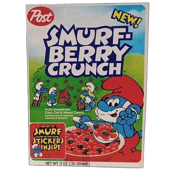 The Smurfs Smurf-Berry Crunch Cereal Die Cut Vinyl Magnet