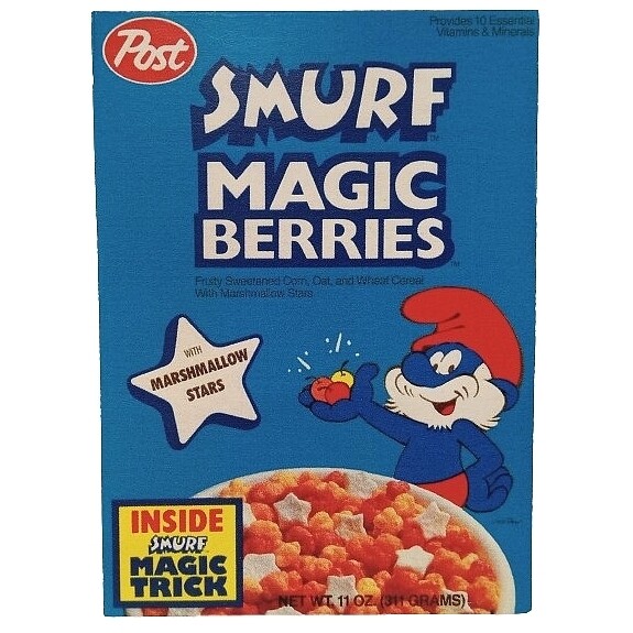 The Smurfs Smurf Magic Berries Cereal Die Cut Vinyl Magnet