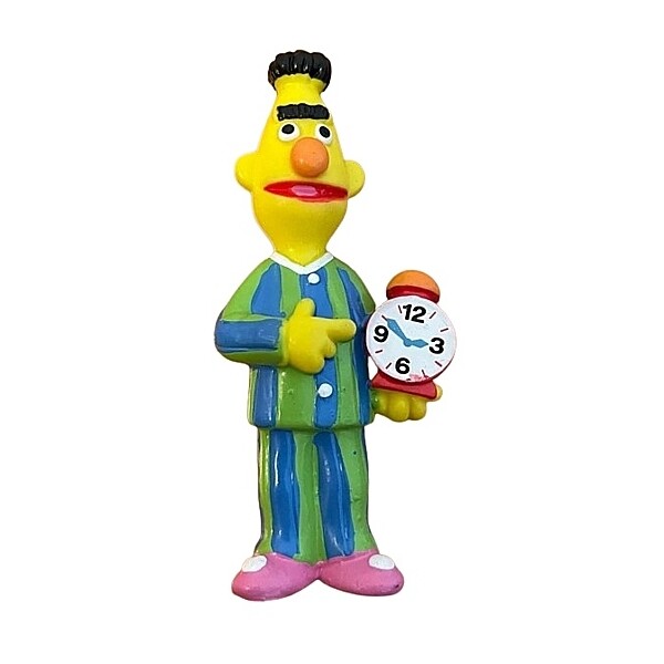 Sesame Street 2 7/8"H Bert Holding Clock PVC Figure