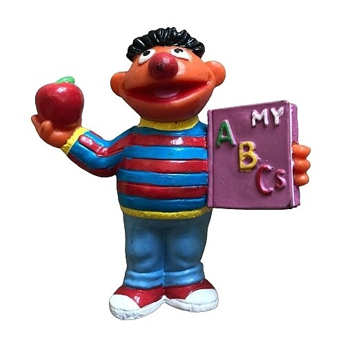 Sesame Street Ernie Holding ABC Book and Apple PVC Figure