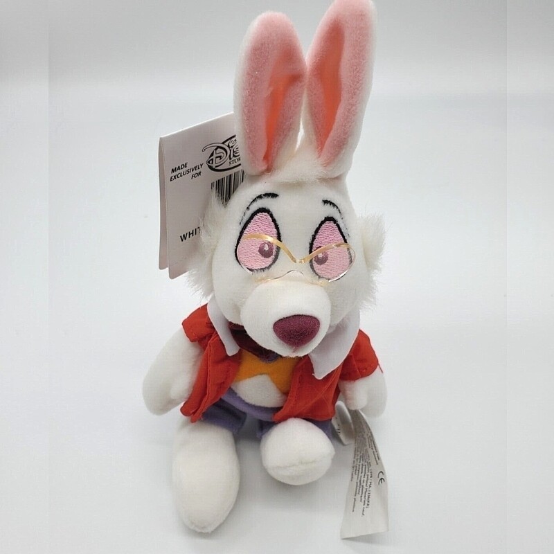 Alice  in Wonderland 9&quot;H White Rabbit Bean Bag Character
