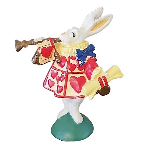 Alice in Wonderland 3 1/2"H White Rabbit with Trumpet PVC Figure