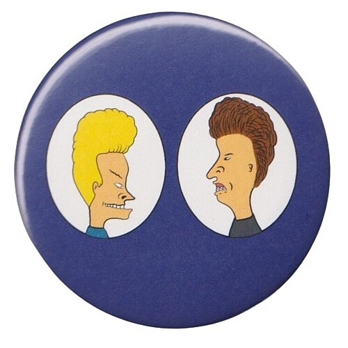 2 1/4&quot;D Beavis and Butt-Head Profiles Pinback Button