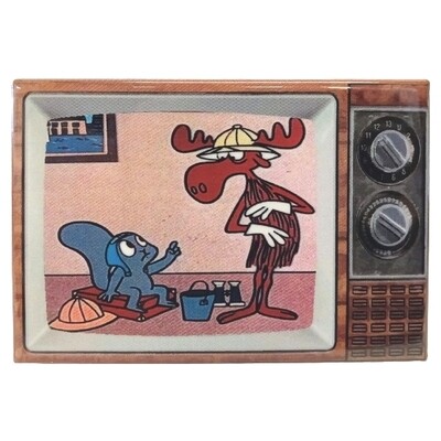 Rocky and Bullwinkle Metal TV Magnet