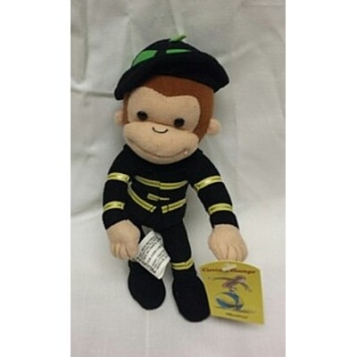 8 1/2"H Curious George Fireman Plush Beanbag