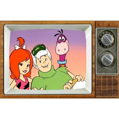 The Flintstones Pebbles and Bamm-Bamm Metal TV Magnet