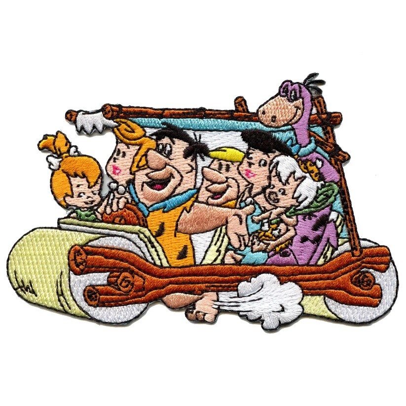 Flintstones Cast in Car Embroidered Patch