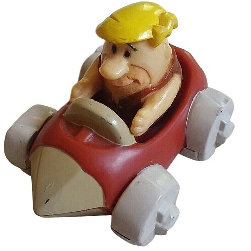 The Flintstones 2 1/2&quot;L Barney Rubble in Rolling Car