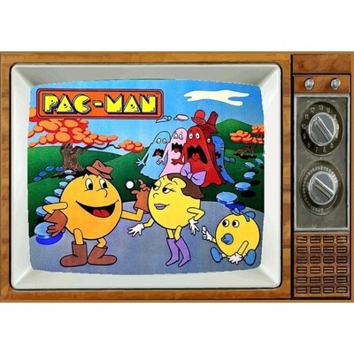 Pac-Man Cartoon Metal TV Magnet