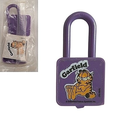 Garfield Purple Plastic Pad Lock (Cereal Premium)