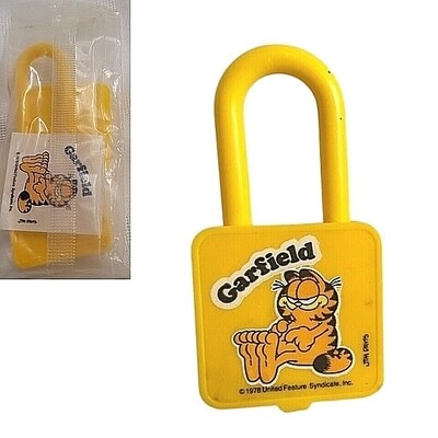 Garfield Yellow Plastic Pad Lock (Cereal Premium)