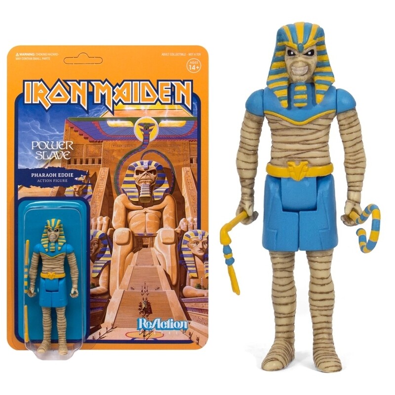 Iron Maiden 3 3/4&quot;H Pharoah Eddie &quot;Powerslave&quot; ReAction Figure