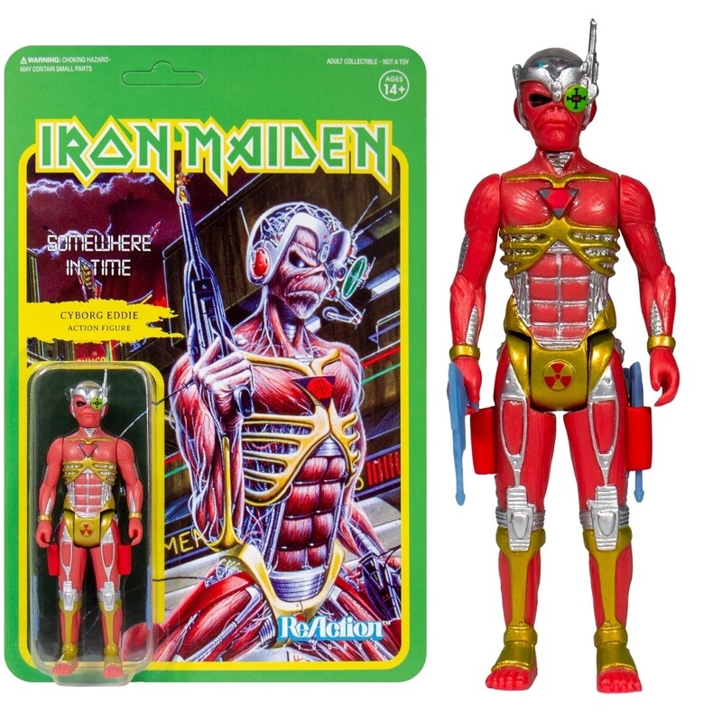 Iron Maiden 3 3/4&quot;H Eddie &quot;Somewhere in Time&quot; Cyborg ReAction Figure