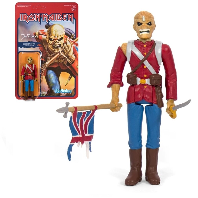 Iron Maiden 3 3/4&quot;H Eddie &quot;The Trooper&quot; ReAction Figure