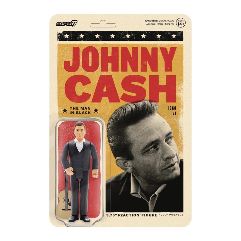 Johnny Cash 3 3/4"H "The Man in Black" ReAction Figure