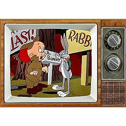 Bugs Bunny and Elmer Fudd Looney Tunes Metal TV Magnet