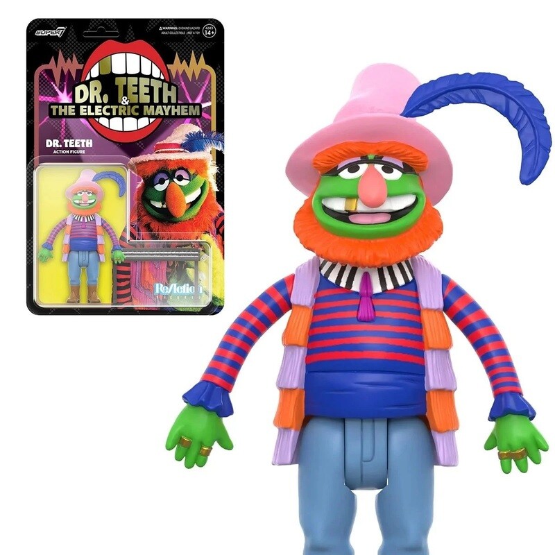 The Muppets 3 3/4&quot;H Dr. Teeth Electric Mayhem ReAction Figure