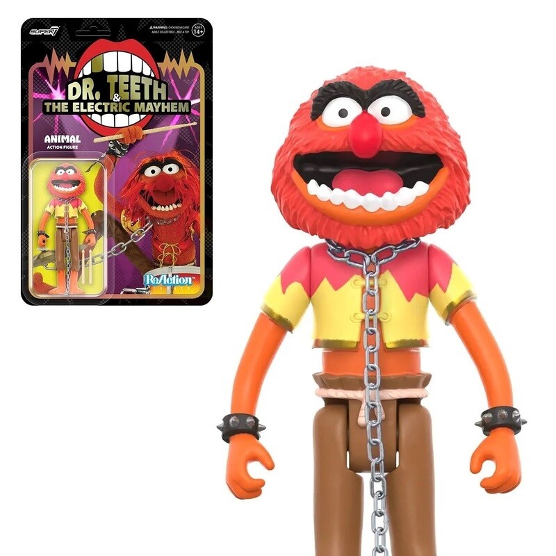 The Muppets 3 3/4&quot;H Animal Electric Mayhem ReAction Figure