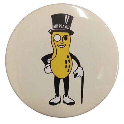 2 1/4&quot;D  Planters Mr. Peanut Pinback Button