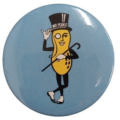2 1/4"D  Planters Mr. Peanut "Tipping His Hat" Pinback Button