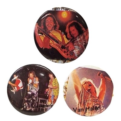 Van Halen Set of (3) 2 1/4"D Pinback Buttons