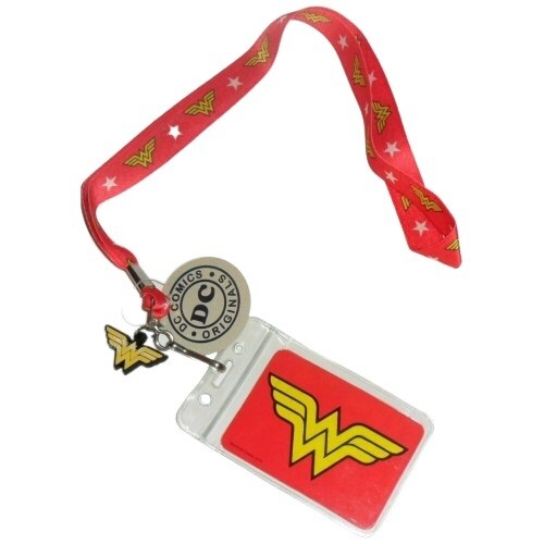 Wonder Woman 16"L Cloth Lanyard with Pouch and Clip
