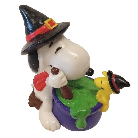 2 1/2"H Snoopy and Woodstock as Witches PVC Figure